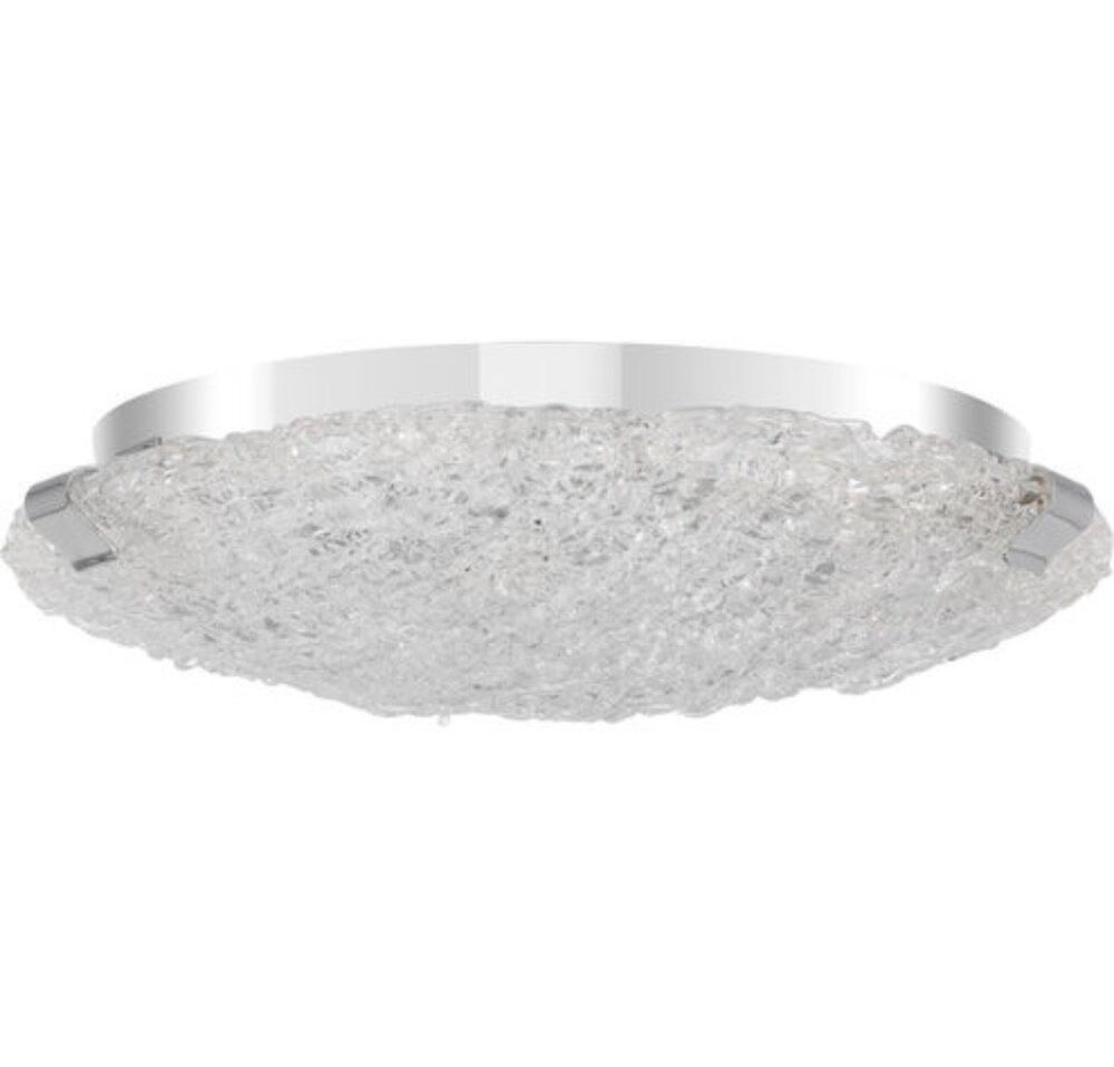 Quoizel PCWR1615C 15” LED Ceiling Light Fixture Chrome Textured Glass Damp Rated